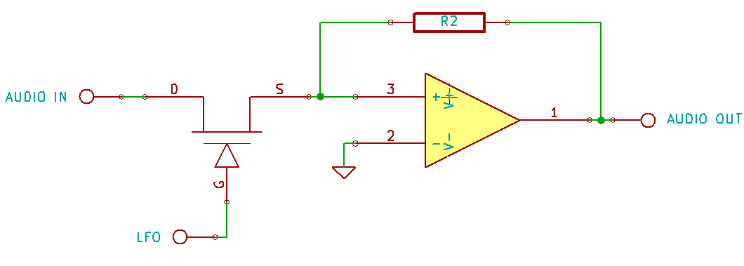 FET transistor in an inverting AOP
